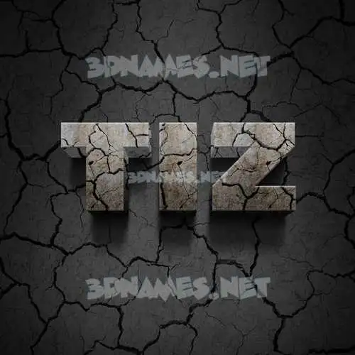 tiz in Cracked Stone style - 3D name wallpaper