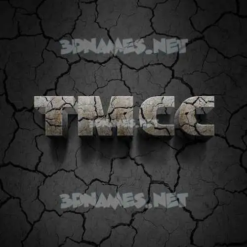 tmcc in Cracked Stone style - 3D name wallpaper