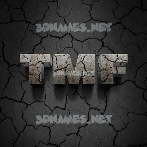 tmf in Cracked Stone style - 3D name wallpaper tmf in Cracked Stone style - 3D name wallpaper