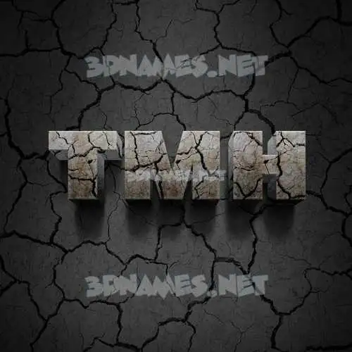 tmh in Cracked Stone style - 3D name wallpaper