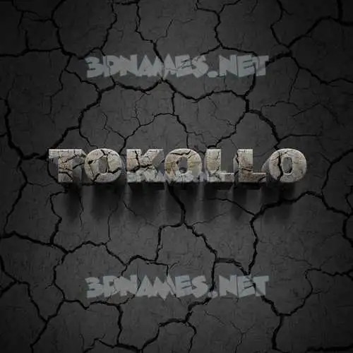 tokollo in Cracked Stone style - 3D name wallpaper