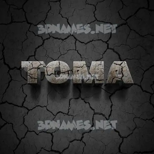 toma in Cracked Stone style - 3D name wallpaper toma in Cracked Stone style - 3D name wallpaper