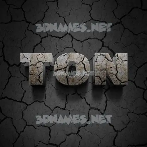ton in Cracked Stone style - 3D name wallpaper
