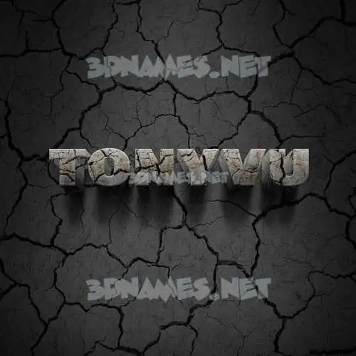 tonyvu in Cracked Stone style - 3D name wallpaper tonyvu in Cracked Stone style - 3D name wallpaper