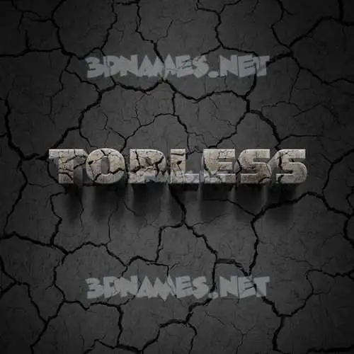 topless in Cracked Stone style - 3D name wallpaper topless in Cracked Stone style - 3D name wallpaper