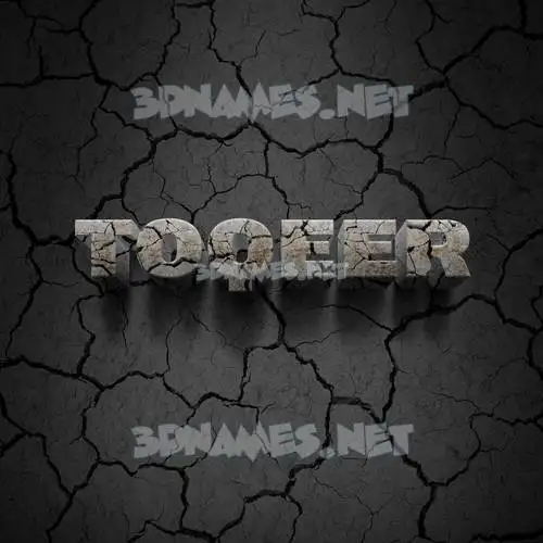 toqeer in Cracked Stone style - 3D name wallpaper