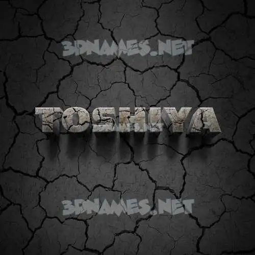 toshiya in Cracked Stone style - 3D name wallpaper