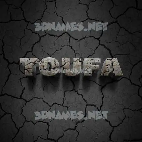 toufa in Cracked Stone style - 3D name wallpaper toufa in Cracked Stone style - 3D name wallpaper