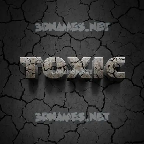 toxic in Cracked Stone style - 3D name wallpaper