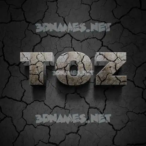 toz in Cracked Stone style - 3D name wallpaper toz in Cracked Stone style - 3D name wallpaper