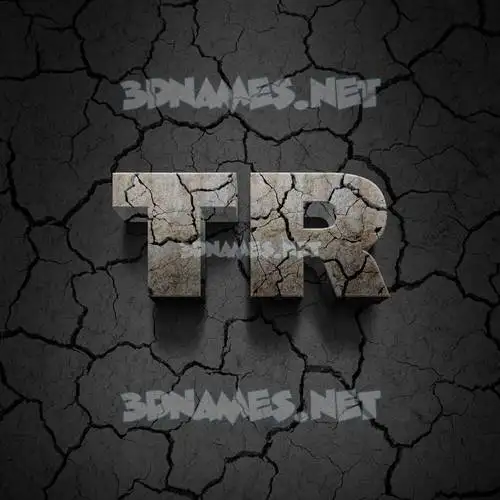 tr in Cracked Stone style - 3D name wallpaper