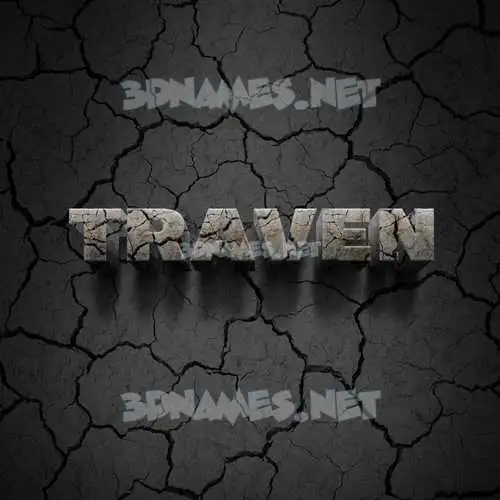 traven in Cracked Stone style - 3D name wallpaper traven in Cracked Stone style - 3D name wallpaper
