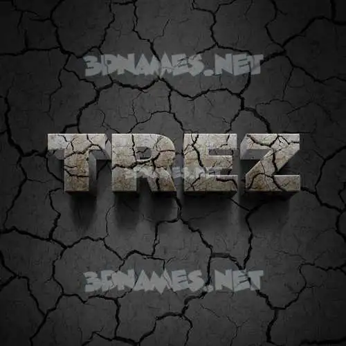 trez in Cracked Stone style - 3D name wallpaper trez in Cracked Stone style - 3D name wallpaper