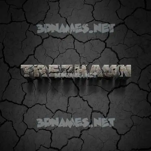 trezhaun in Cracked Stone style - 3D name wallpaper