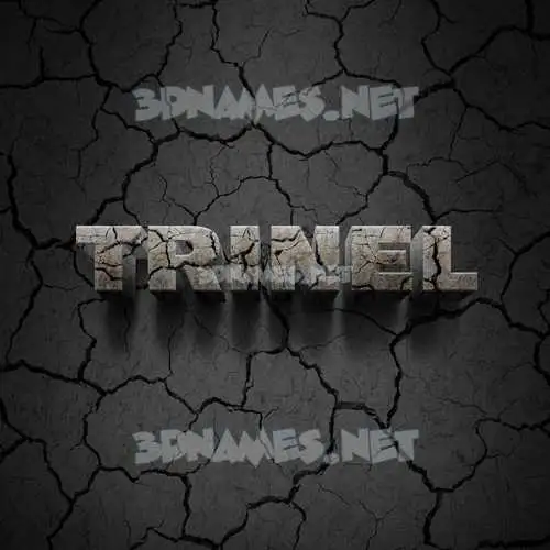 trinel in Cracked Stone style - 3D name wallpaper