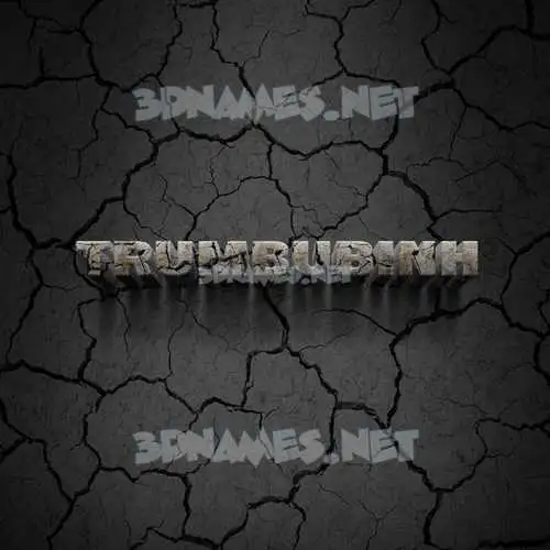 trumbubinh in Cracked Stone style - 3D name wallpaper