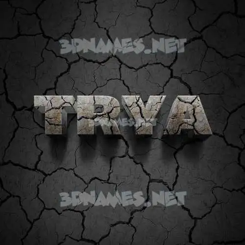 trya in Cracked Stone style - 3D name wallpaper trya in Cracked Stone style - 3D name wallpaper