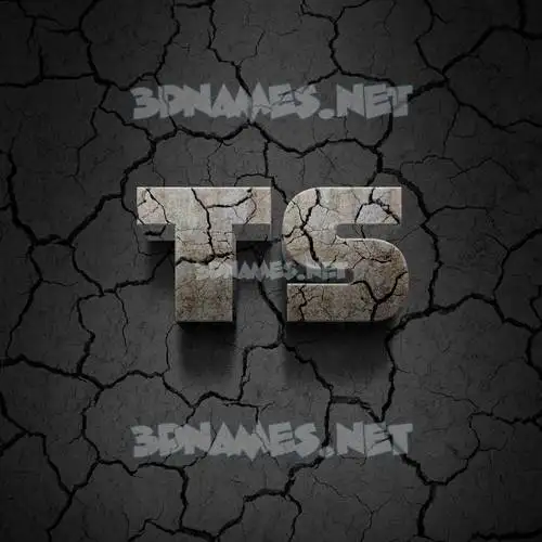 ts in Cracked Stone style - 3D name wallpaper
