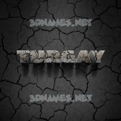 turgay in Cracked Stone style - 3D name wallpaper