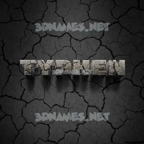 typhen in Cracked Stone style - 3D name wallpaper