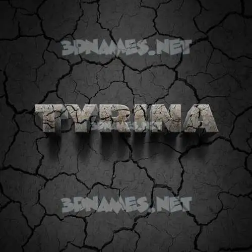 tyrina in Cracked Stone style - 3D name wallpaper