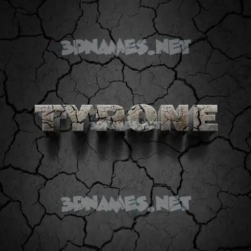 tyrone in Cracked Stone style - 3D name wallpaper