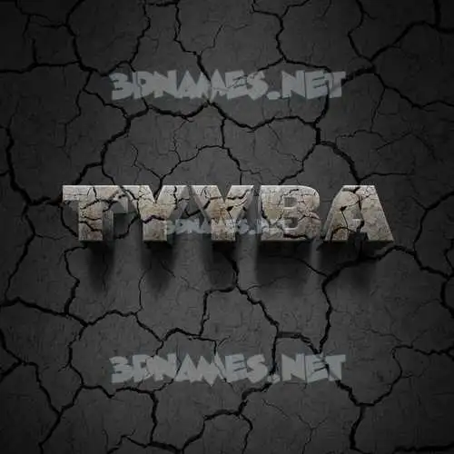 tyyba in Cracked Stone style - 3D name wallpaper tyyba in Cracked Stone style - 3D name wallpaper
