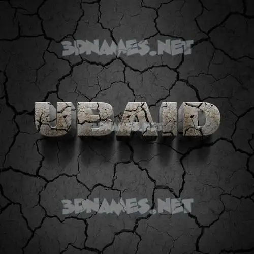 ubaid in Cracked Stone style - 3D name wallpaper ubaid in Cracked Stone style - 3D name wallpaper