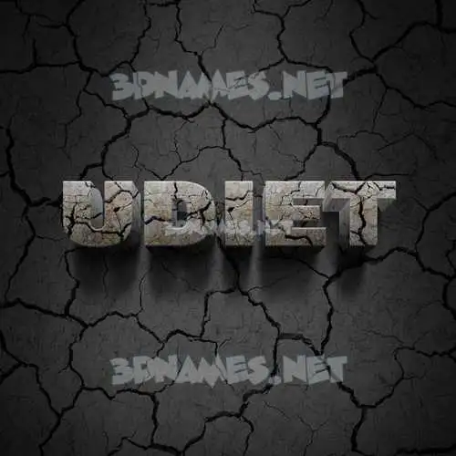udiet in Cracked Stone style - 3D name wallpaper