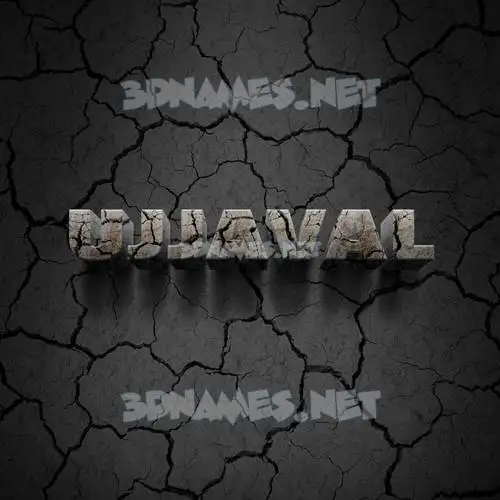 ujjaval in Cracked Stone style - 3D name wallpaper