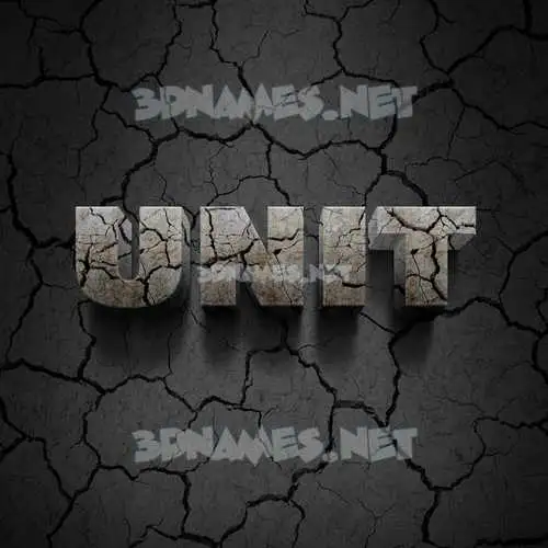 unit in Cracked Stone style - 3D name wallpaper
