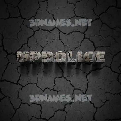 uppolice in Cracked Stone style - 3D name wallpaper