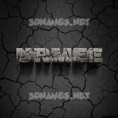 urmee in Cracked Stone style - 3D name wallpaper