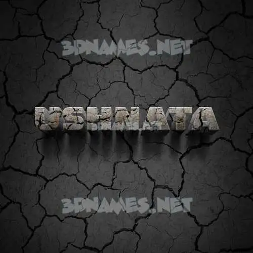 ushnata in Cracked Stone style - 3D name wallpaper