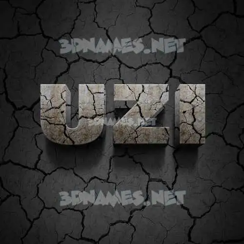 uzi in Cracked Stone style - 3D name wallpaper uzi in Cracked Stone style - 3D name wallpaper