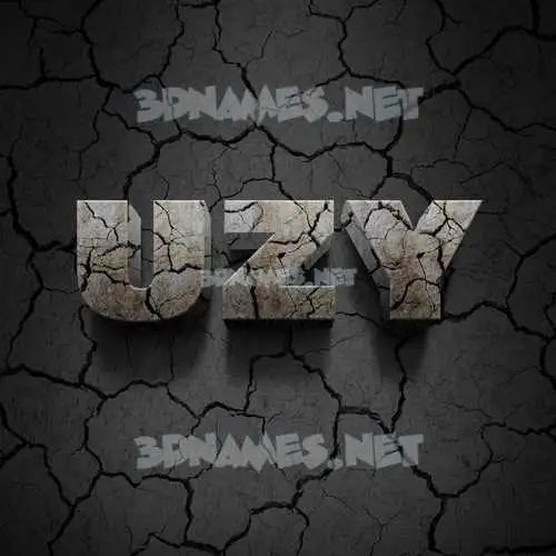 uzy in Cracked Stone style - 3D name wallpaper