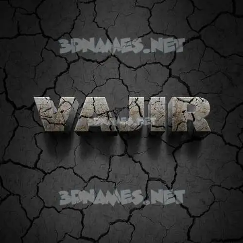 vajir in Cracked Stone style - 3D name wallpaper