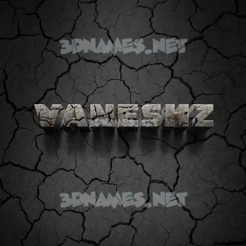 vaneshz in Cracked Stone style - 3D name wallpaper