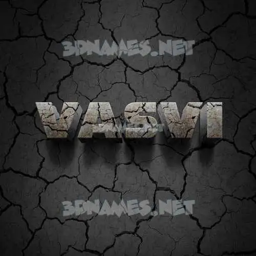 vasvi in Cracked Stone style - 3D name wallpaper