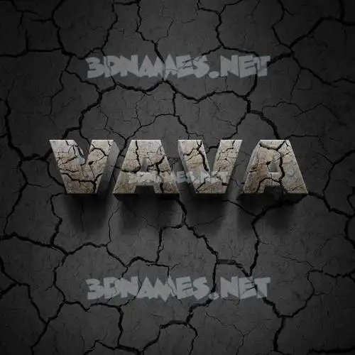 vava in Cracked Stone style - 3D name wallpaper vava in Cracked Stone style - 3D name wallpaper