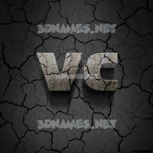 vc in Cracked Stone style - 3D name wallpaper vc in Cracked Stone style - 3D name wallpaper