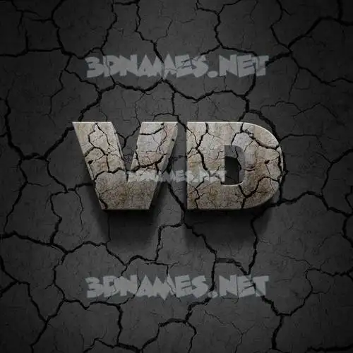 vd in Cracked Stone style - 3D name wallpaper vd in Cracked Stone style - 3D name wallpaper