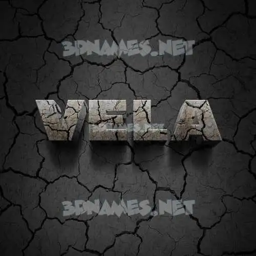vela in Cracked Stone style - 3D name wallpaper vela in Cracked Stone style - 3D name wallpaper