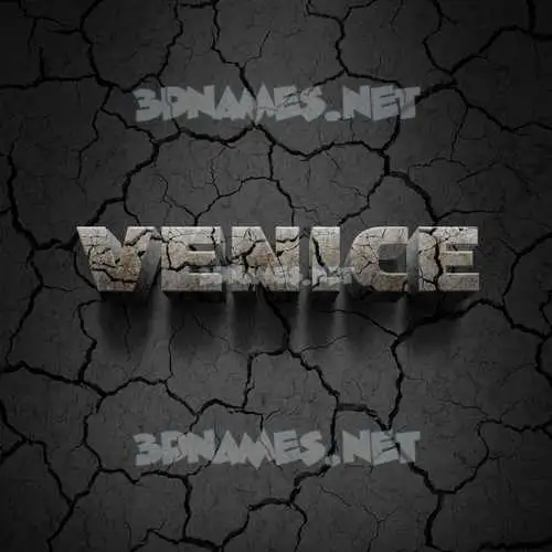 venice in Cracked Stone style - 3D name wallpaper