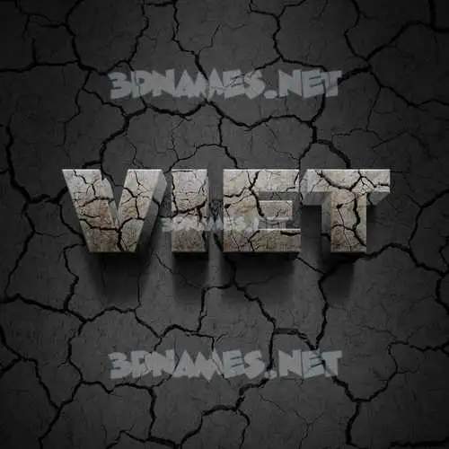 viet in Cracked Stone style - 3D name wallpaper
