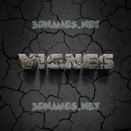 vignes in Cracked Stone style - 3D name wallpaper