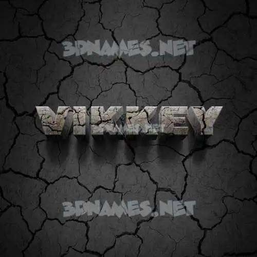 vikkey in Cracked Stone style - 3D name wallpaper