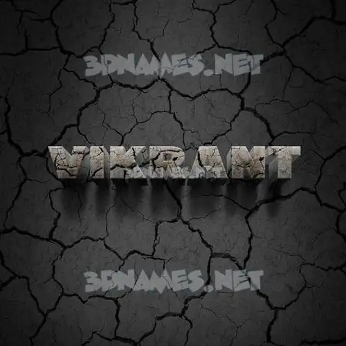 vikrant in Cracked Stone style - 3D name wallpaper
