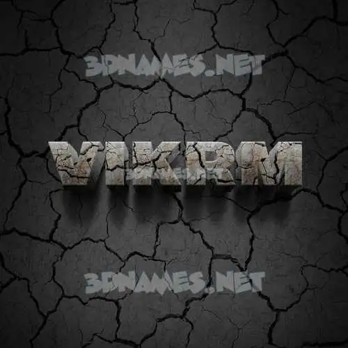vikrm in Cracked Stone style - 3D name wallpaper vikrm in Cracked Stone style - 3D name wallpaper