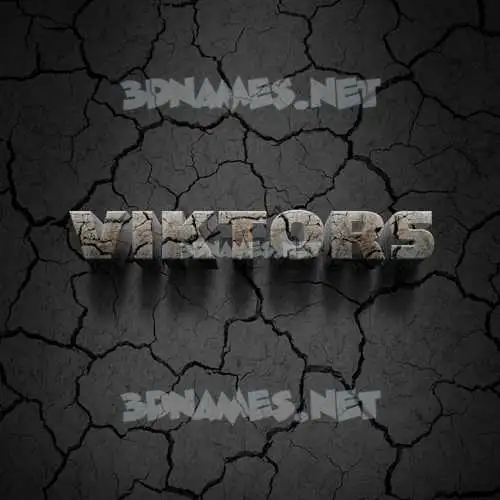 viktors in Cracked Stone style - 3D name wallpaper